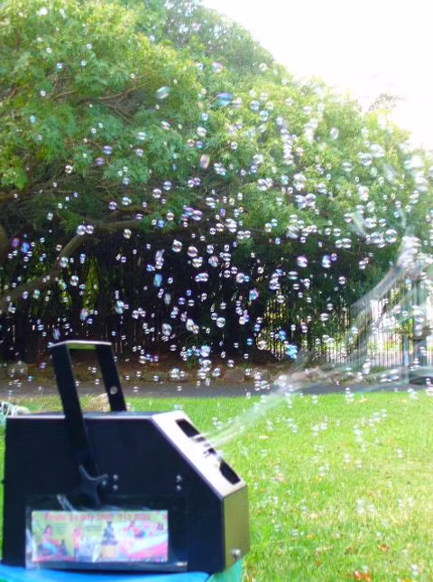 Bubble machine hire with colorful lights